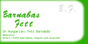 barnabas fett business card